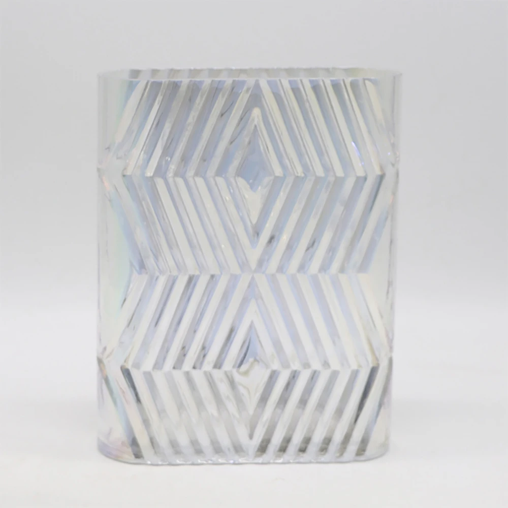 Креативный дизайн полосы эллиптический цилиндр прозрачные стеклянные вазы для домашнего декора