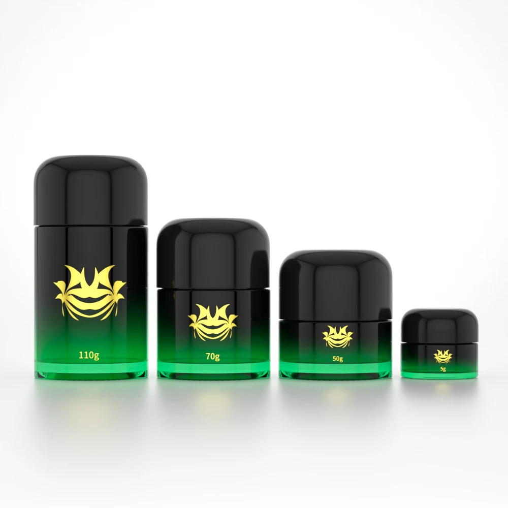 Manufacturer 1oz 2oz 3oz 4oz 6 oz black glass container storage jar with lid