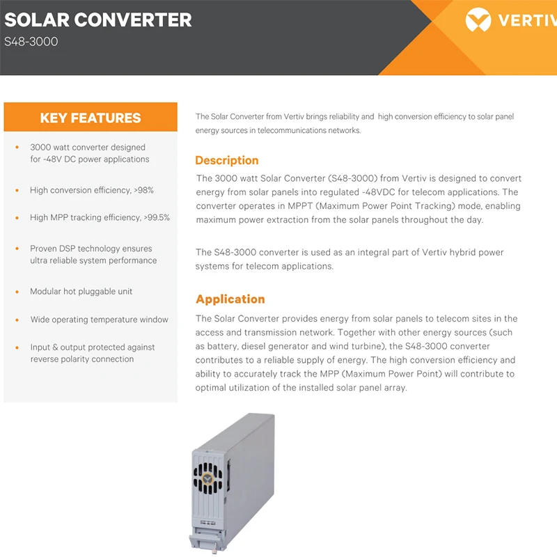 Original Emerson 48V 3000W 3kw MPPT Vertiv eSure Solar Converter 1S483000 S48-3000