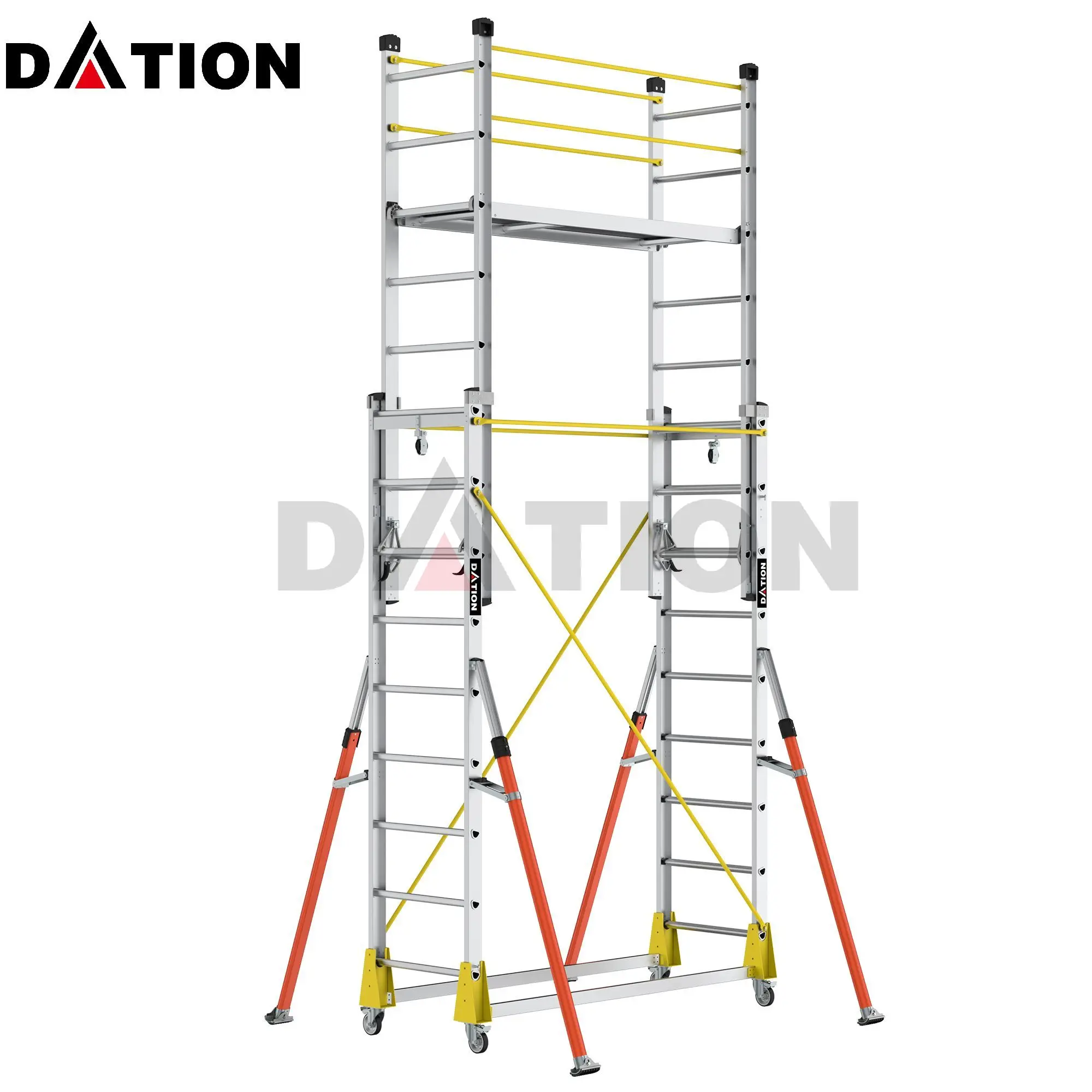 Wholesale Of Aluminum Alloy Scaffolding Ladders Movable Platform Mobile Work Platforms and Adjustable Height Sccaffolding