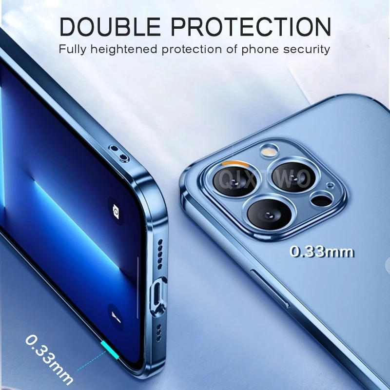 Luxury Plating Transparent Shockproof Thin Case For iPhone 13 12 11 Pro Max X Xs XR 7 8 Plus SE2 Mini Soft Silicone Bumper Cover