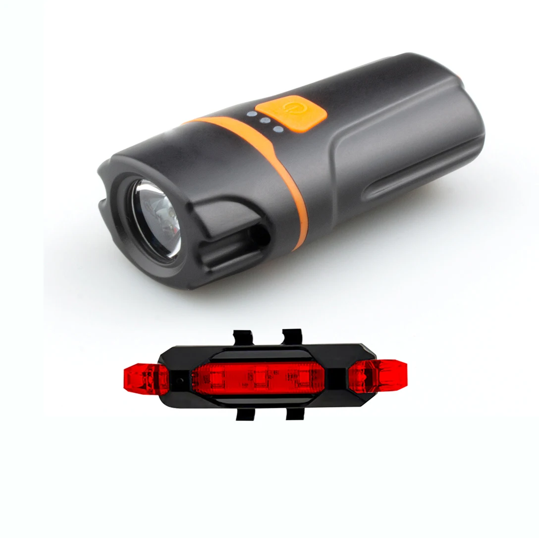 300l Lumen IPX65 Waterproof 6 Modes Cycling Light Flashlight Torch with USB Rechargeable Super Bright Bike Front Rear Light Set