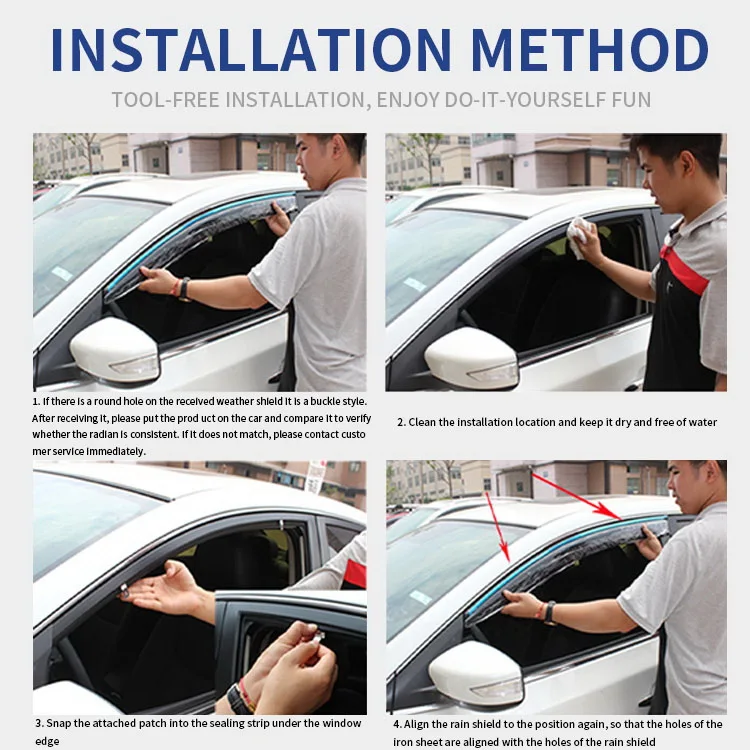 Special supply for foreign trade Window Sun Vent Visor Rain Guards Sun Door Visor window visor for  toyota innova 2016