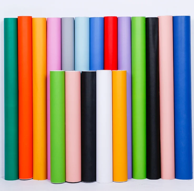 Opaque Colored PVC Sticker Solid Color Self Adhesive PVC Rolls 45CM Wide Colored Vinyl Roll