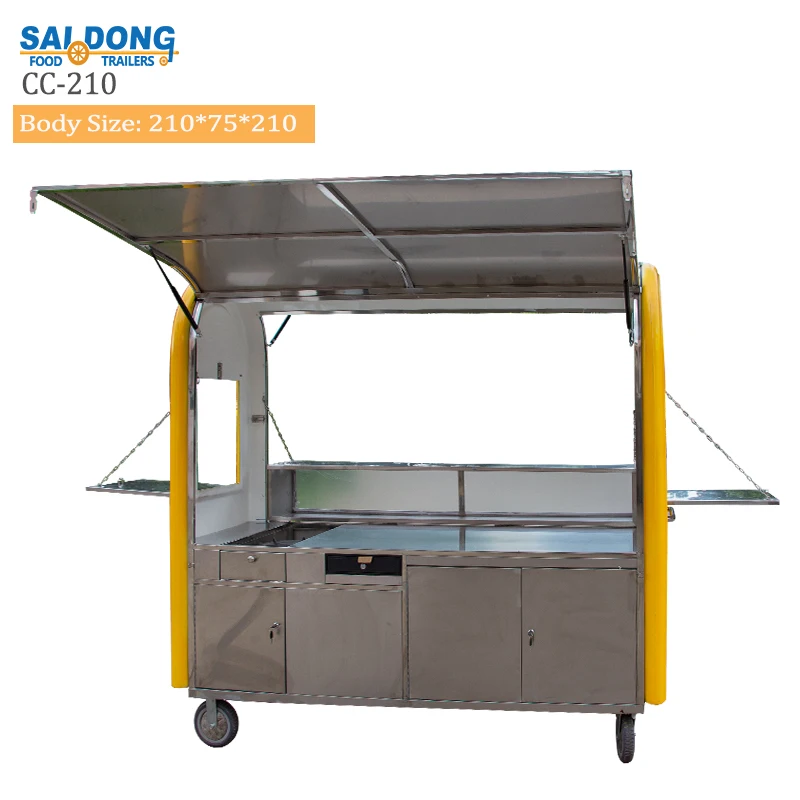 Top Quality Mobile food vending cart hand push cart design