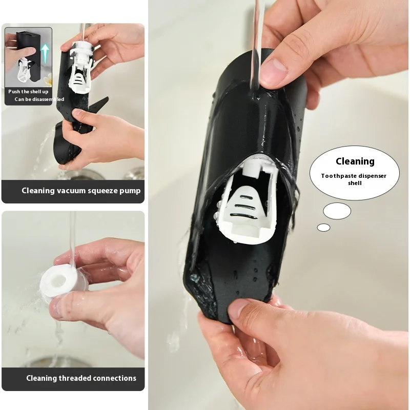 Accept Custom Logo Bathroom Automatic Toothpaste Squeezers Home Wall Mounted Toothbrush Holder