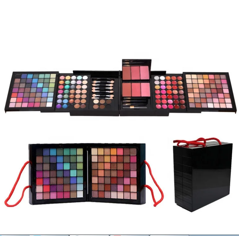 Hot Selling 177 Color Private Label Makeup Set Eyeshadow Palette Matte Glitter Blush Lipstick Cosmetic Brush Cosmetic Set