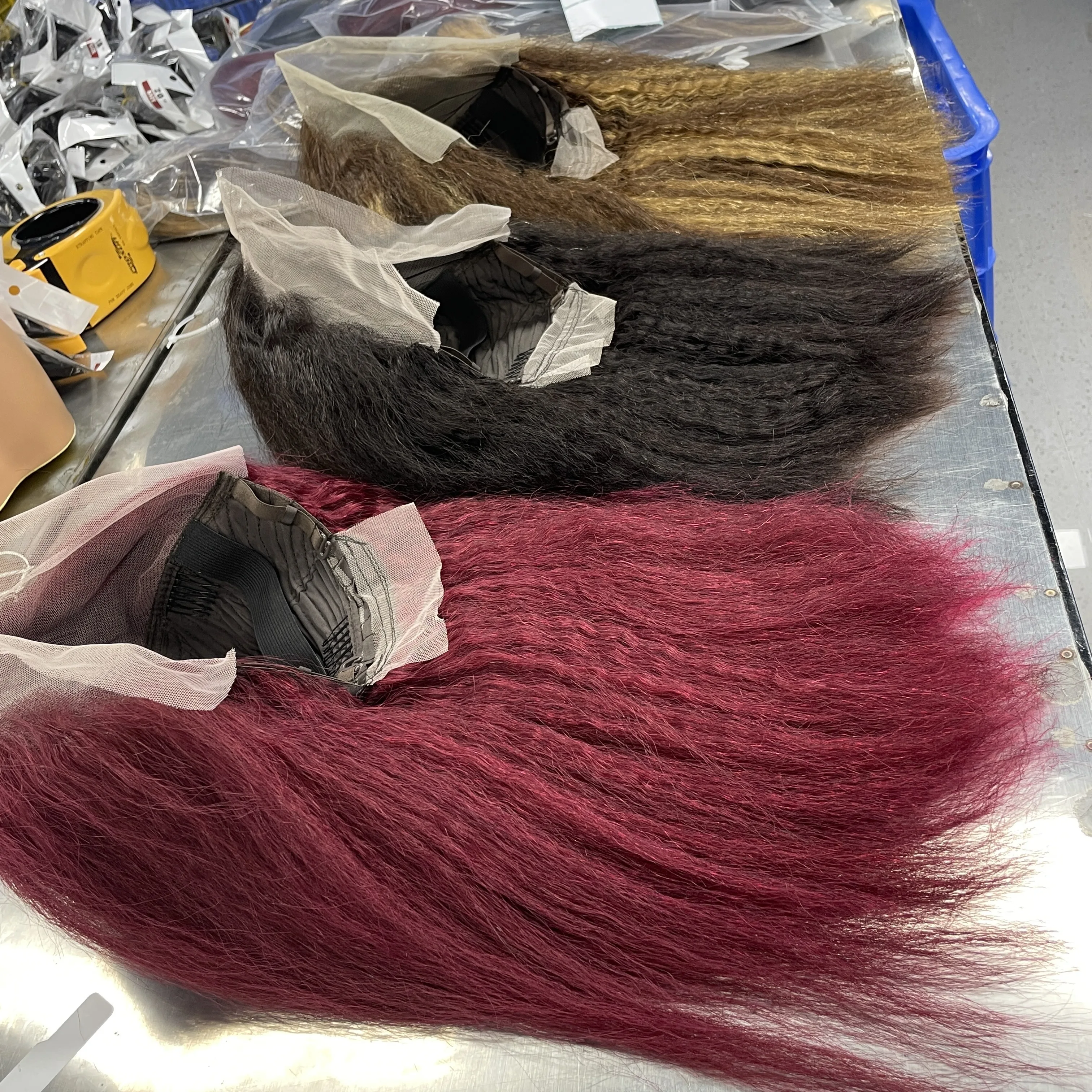 Kinky Straight Human Hair Wigs 10 Inch Yaki Straight Bob Wig 100% Human Hair Lace Front Wigs