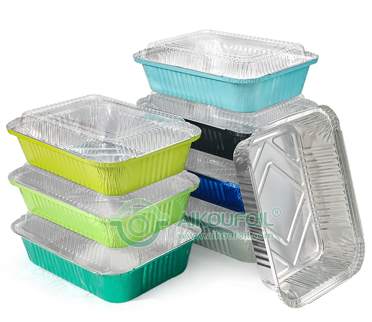 Most Popular Products On Amazon Colorful Disposable Tableware & Dinnerware High Quality Aluminium foil Tray For Food