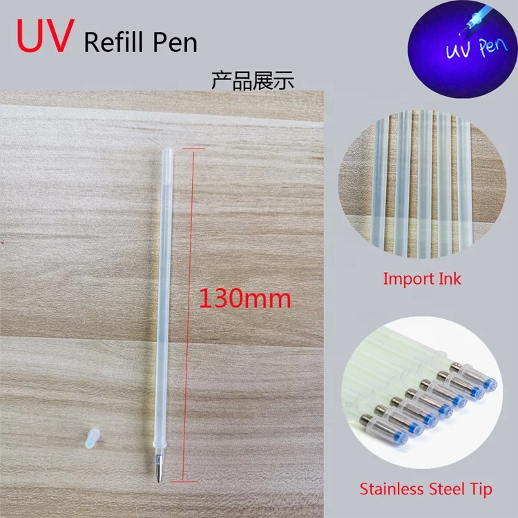 Uv invisible Refill pen Secret spy message marker with uv light pen ideas for garment and leather industry