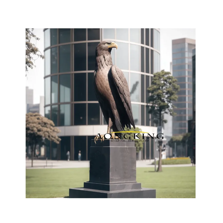 Bronze large Eagle statue for outdoor decor Exquisite Casting Bronze Falcon Sculpture for garden
