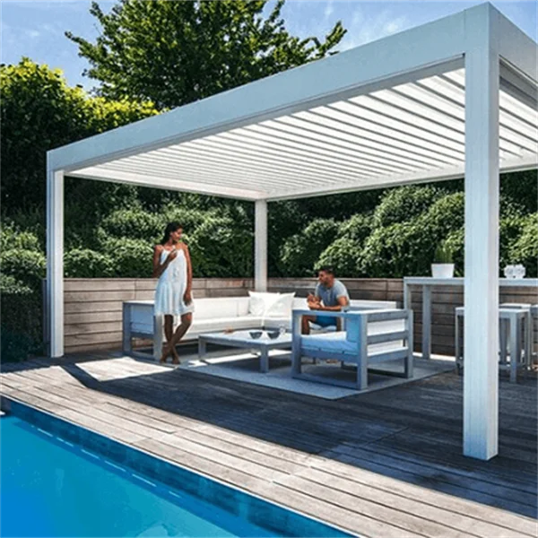 TOMA- Modern Aluminium Heavy Duty Pergola Electric Water-proof Pergola With LED Light