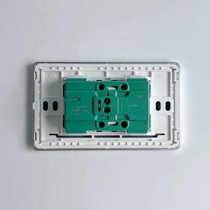 us wall socket 120 standard 250V ~ white black tempered glass VN Thai socket 16A