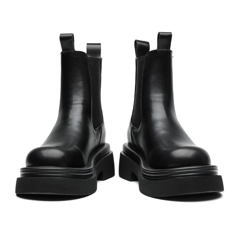 British Stylish Slip-on Womens Leather Boots Outdoor Formal Dress Work Boots Girl Leather Shoes
