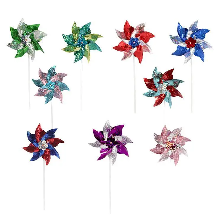 Pinwheel Carden festival supplies kids toy outdoor ornament wind spinner pinwheels PLASTIC windmill stakes