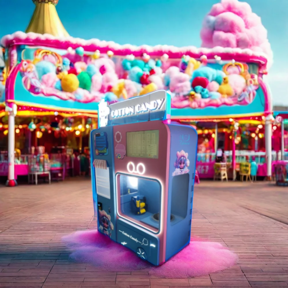 High quality Nayax Multiple Payment Automatic Low Cost Flower Cotton Candy Floss Vending Machine