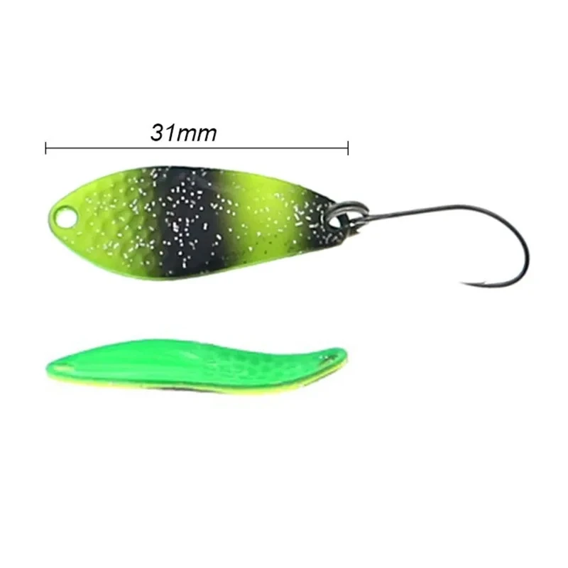 Fishing Lure 2.5g 30mm Mini Metal Spoon Area Trout Colorful Brass Copper Bait Freshwater Stream Tackle for Chub Perch Salmon