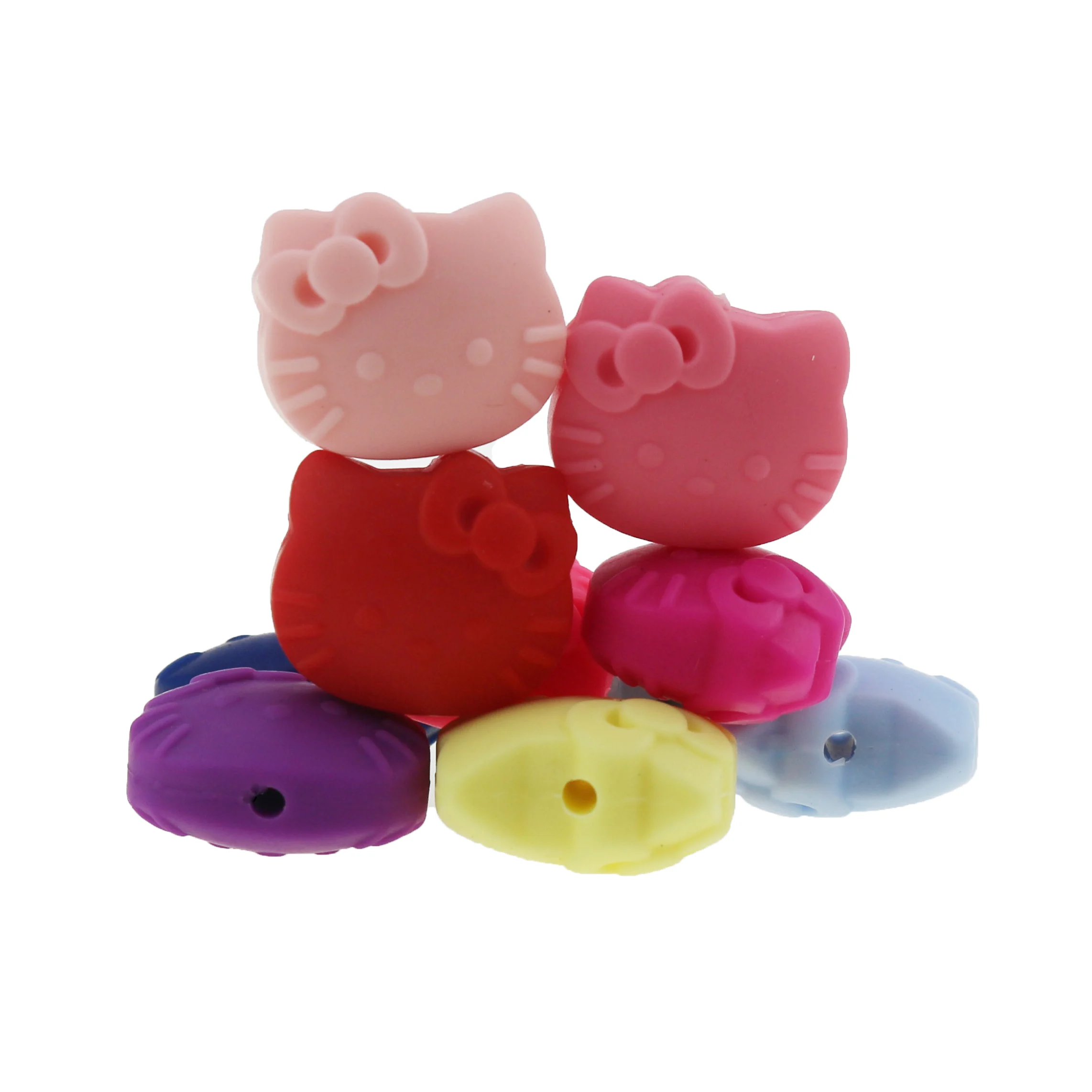 2021 Rainbow Donut Mickey Kitty Cat Gold Leopard Printed 15MM 19MM Chew Teething Silicone Teething Beads