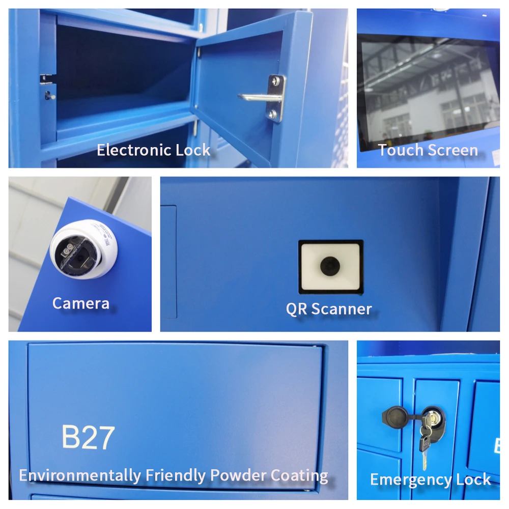 Multiple  Business Machine Cell Phone Charging Locker Narrow Compartment Boxes For Phone Charging In Airport