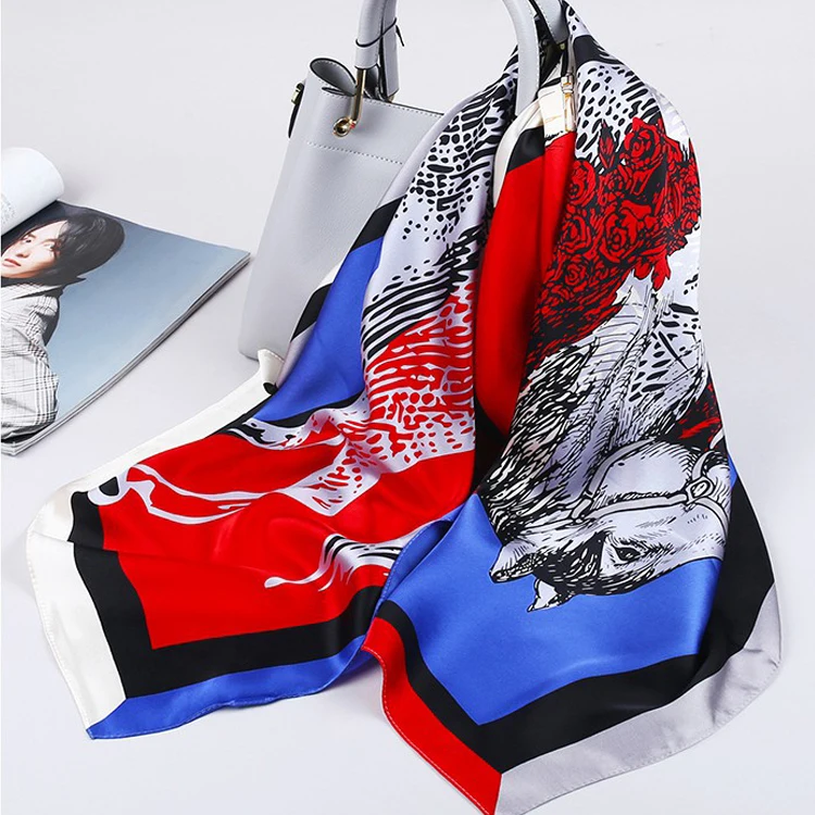 
Custom Silk 100% Scarves Pure Silk Scarf Bandana Square Silk Scarf Women Hijab 