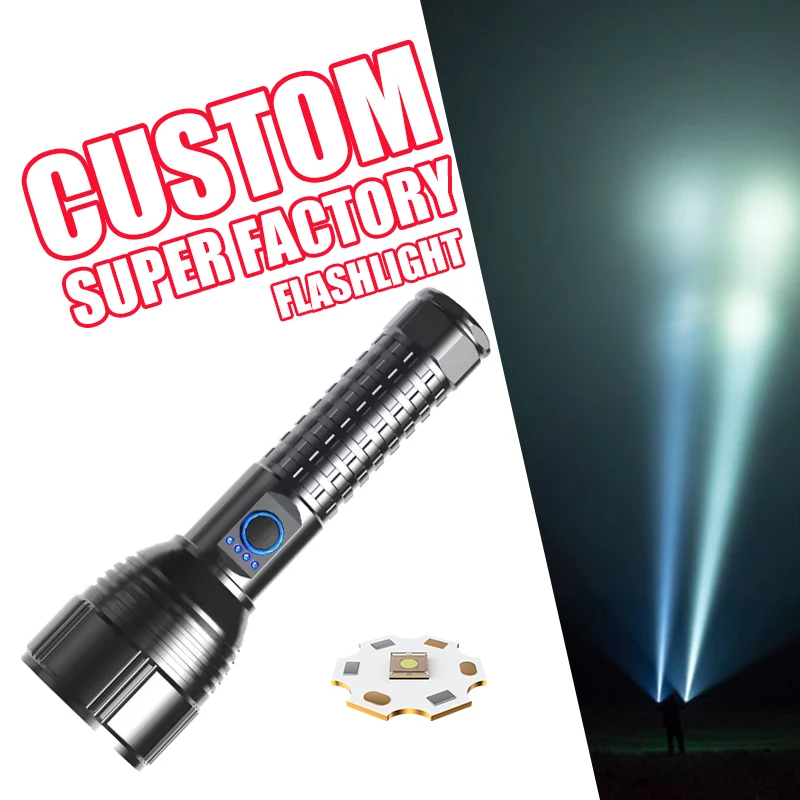 Super Bright Explosion-proof flashlight Can charge cell phones XHP90 Power display  Portable Security Tactical Flashlight