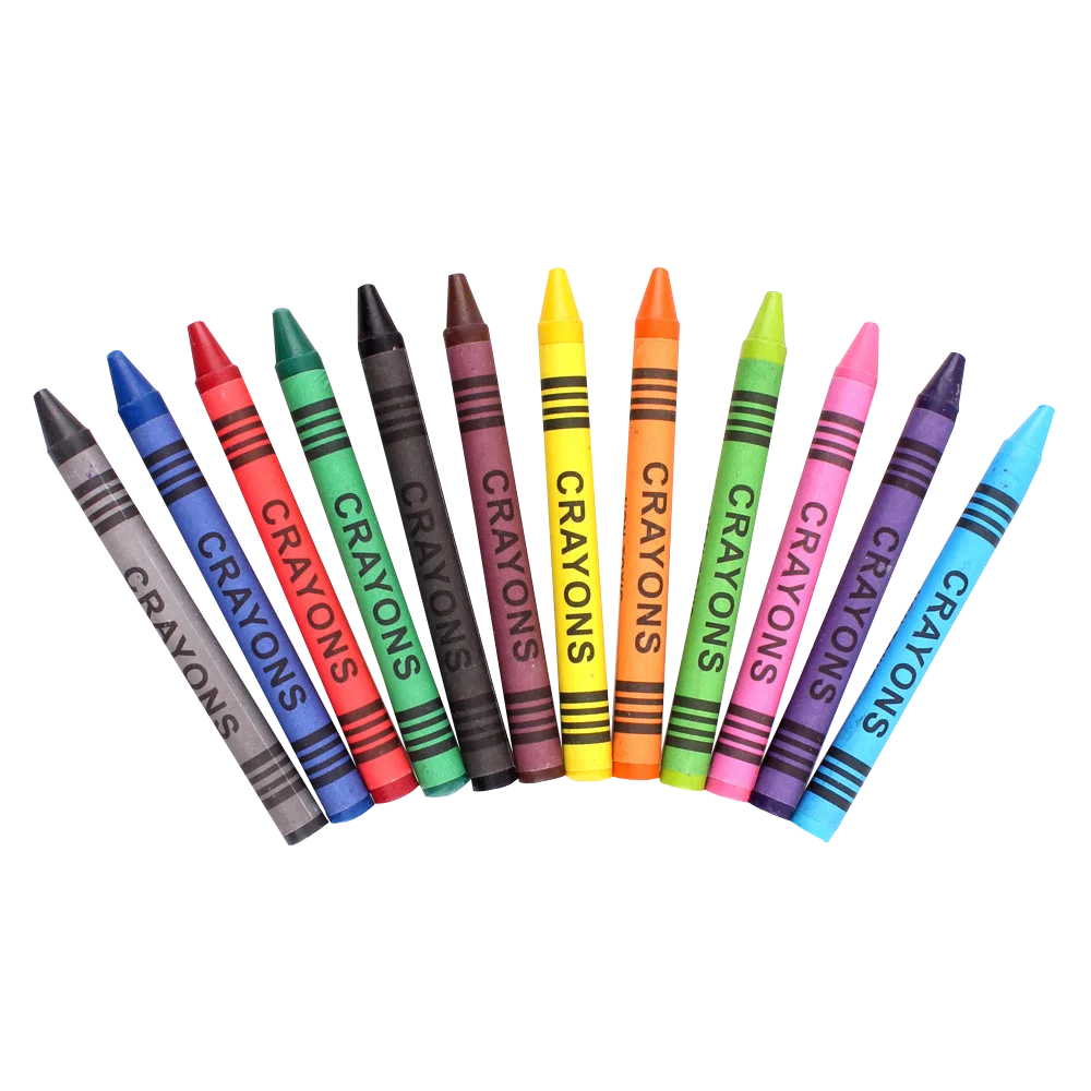 Normal size soft wax crayons easy to draw and hold mini wax crayons set non toxic 12 pack custom crayons in box