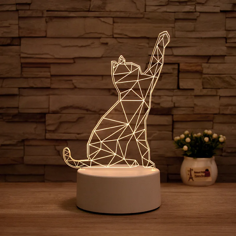 Custom Photo Creative 3D Illusion Anime Acrylic Table Desk Base Christmas Lamp Kids Room Decor LED Night Light