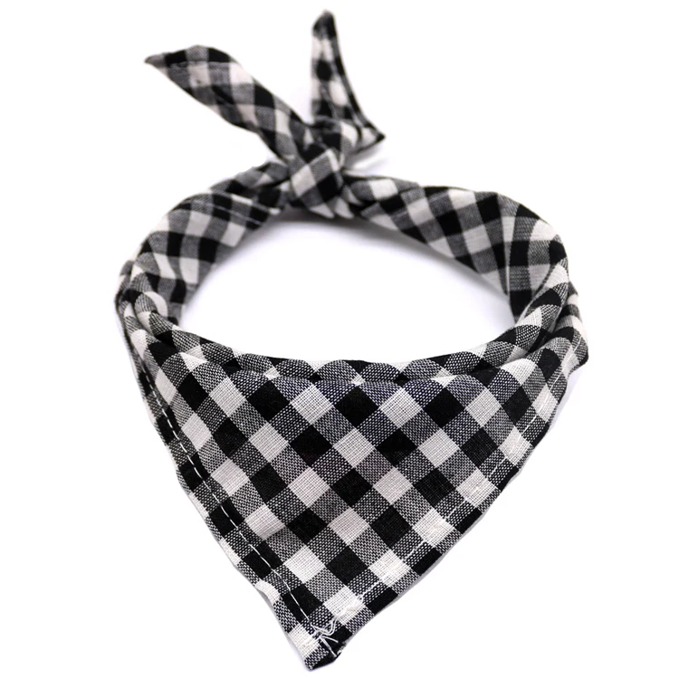 Amazon custom soft comfortable Classic Personalized pet head scarf cotton decorate breathable pet saliva towel triangle Bandanas