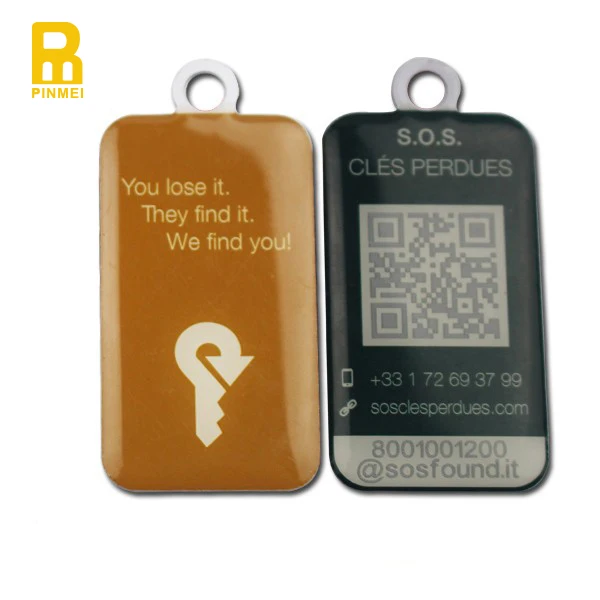 Wholesale Promotional Keychain QR Code Scannable Key Tag ID Number Key Fobs Hotel Keychains