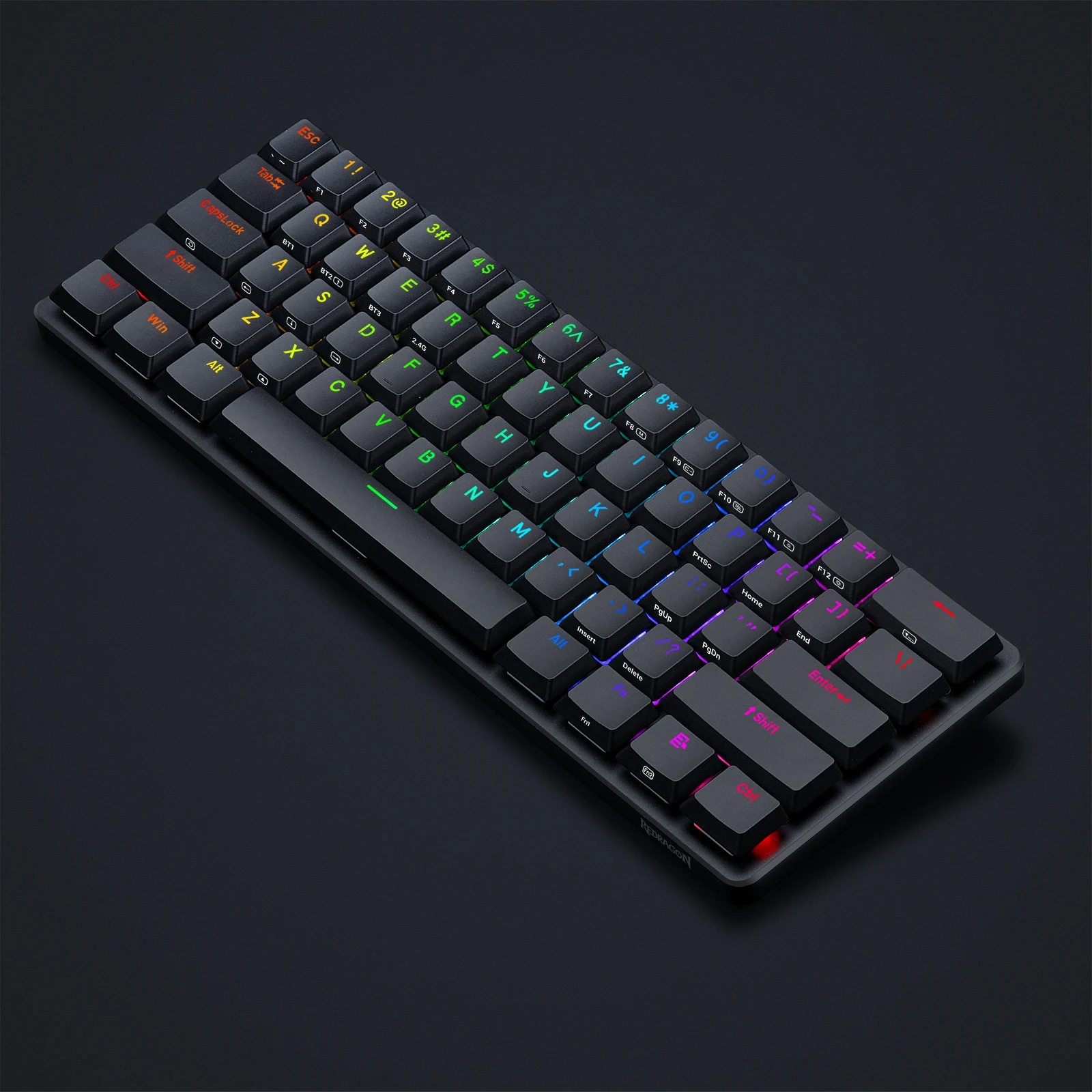 Electronic Keyboard PC Red Dragon K615P-KBS Wireless Tri-Mode RGB Thin Low Profile Blue Switch Mechanic Keyboard