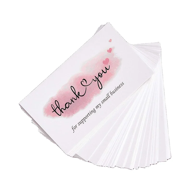 Cheap Custom Printing Eco Friendly Mini Thank You Postcard Thank you Business Card Insert Card for Packaging