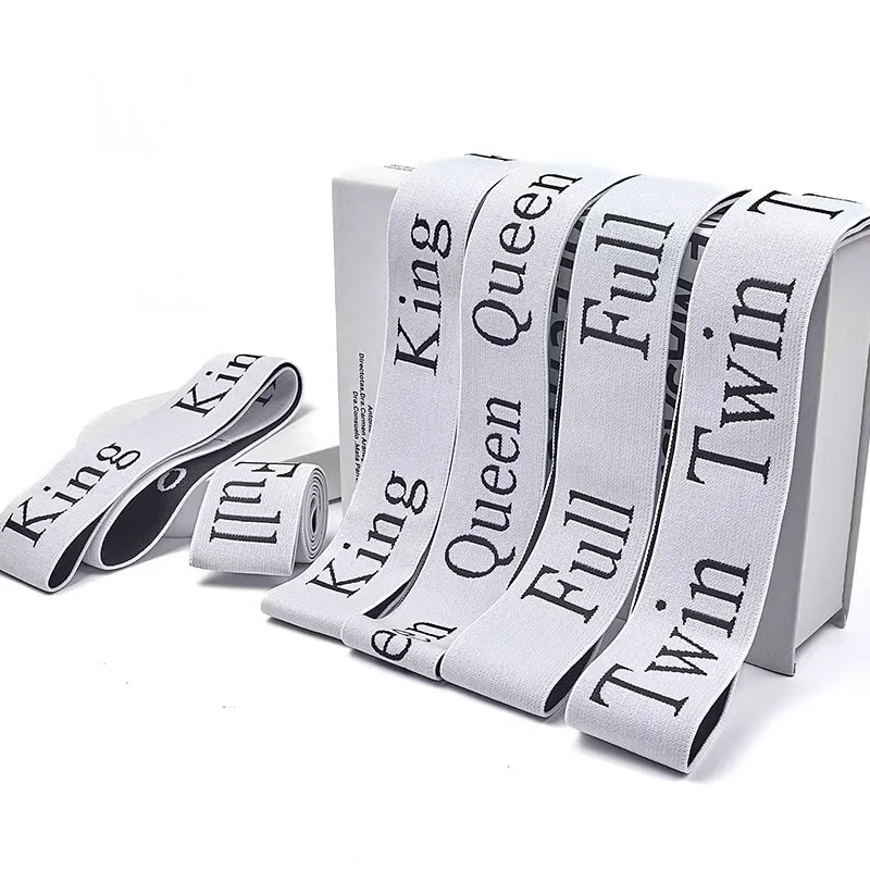 New Product Golden Supplie Rainbow Christmas Jacquard Elastic Band Organizer Bands Printed Nylon Bed Sheet Organizer Bands