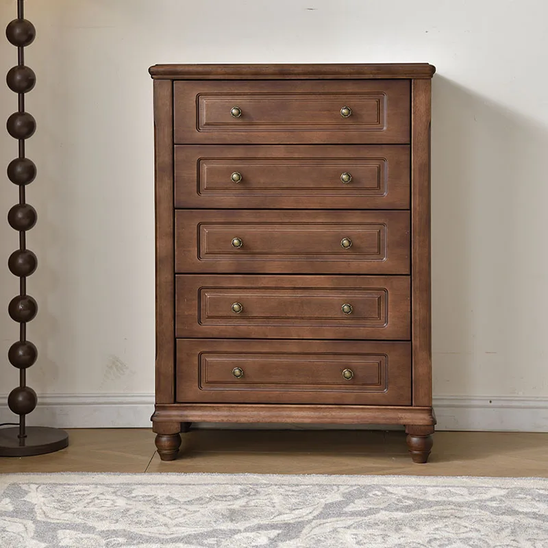 Luxury high quality walnut mahogany oak ash rubber teak solid wood bedroom furniture 5 drawers 7 drawers 9 drawers chests