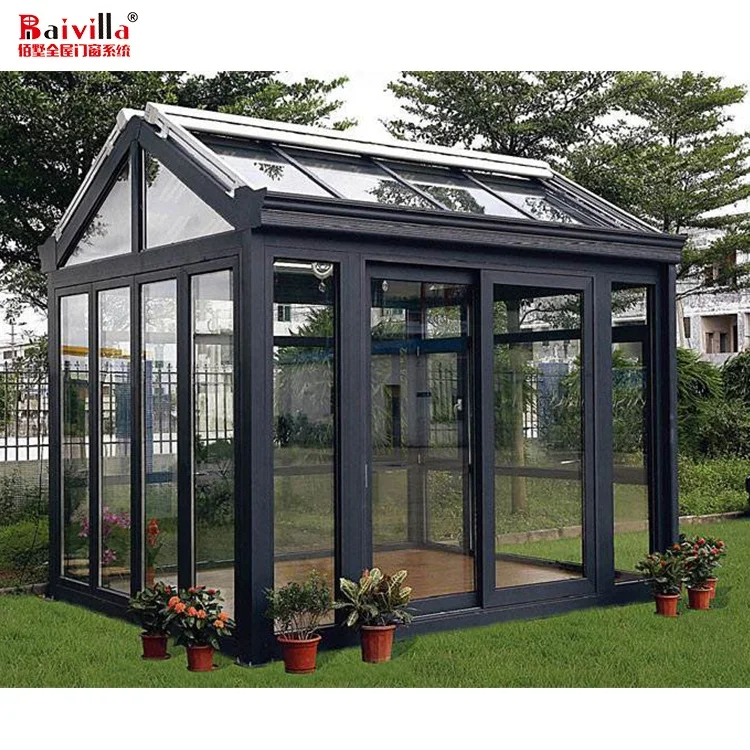 Activity Concessions Prefabricated Glass Sunrooms Conservatory Clear Glass Greenhouse