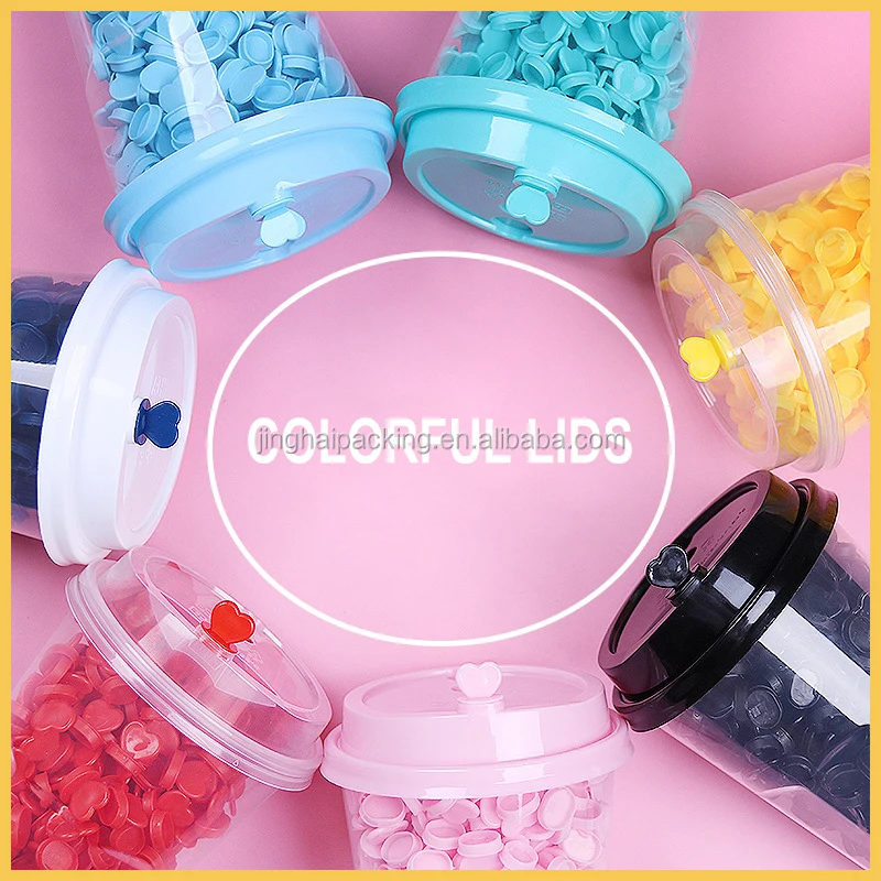 Disposable Plastic Bubble Tea Cup Milk Tea Ice Coffee Plastic PP Cup with Lids Take Out  PP Cups 500ML 700ML 360ML