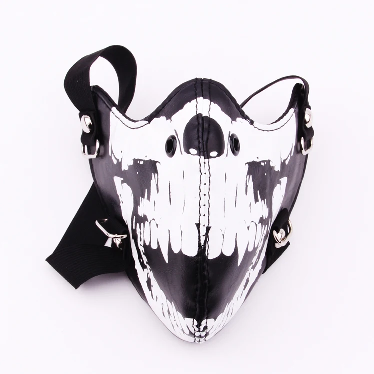 Ghost skull face mask decorative PU leather  Halloween  carnival mask motorcycle skull cap