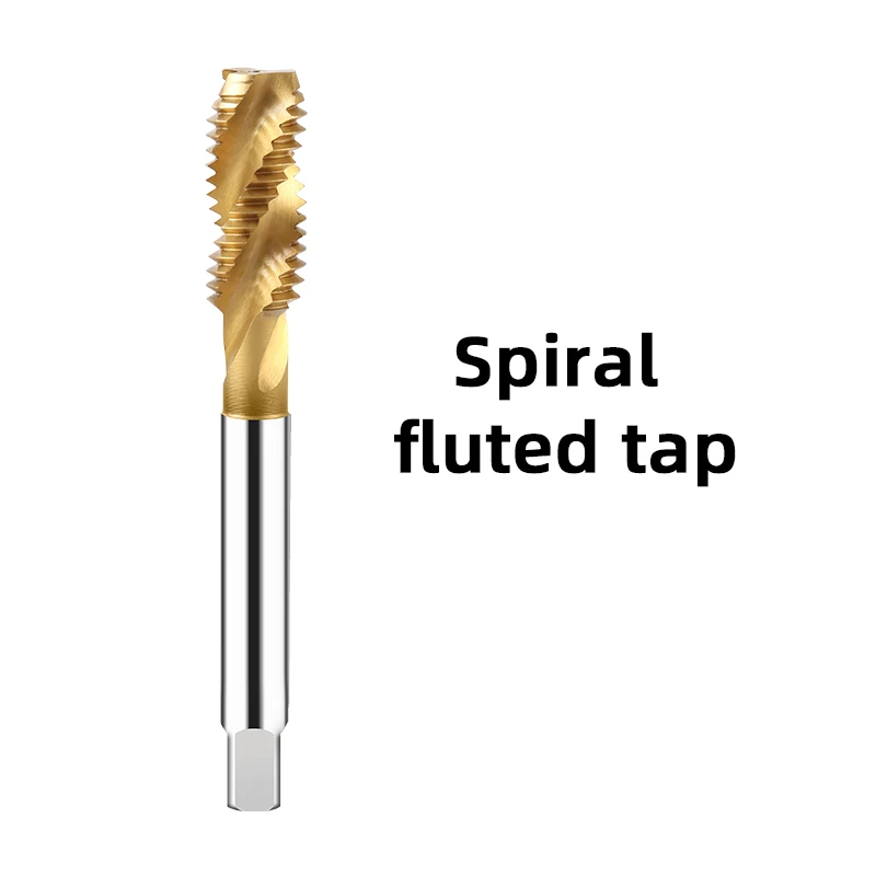 M35 Hss Tap Spiral Flute Groove Screw Tap Tin Coating Nitriding Right Thread Machine Tap