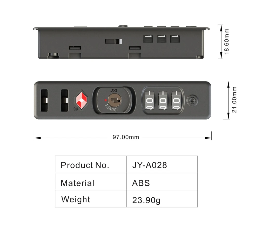JYL Hot New Products Tsa Zipper Lock High Security Anti Theft Durable Travel Luggage Accessories