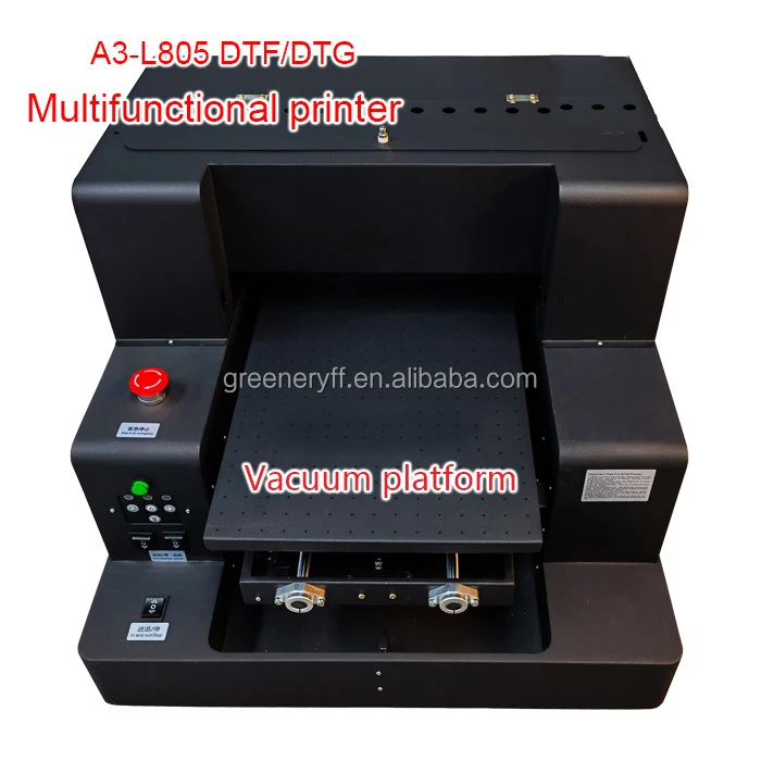 Automatic Printing Machine A3 L805 DTF/DTG Multifunctional Printer Flatbed for Heat Transfer Clothing Cotton T-shirt Canvas Bag