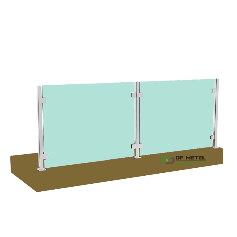DF Outdoor Aluminum Glass Balcony Terrace Railing Deck Baluster and Balustrade with Ringhiera Vetro for Flooring Application