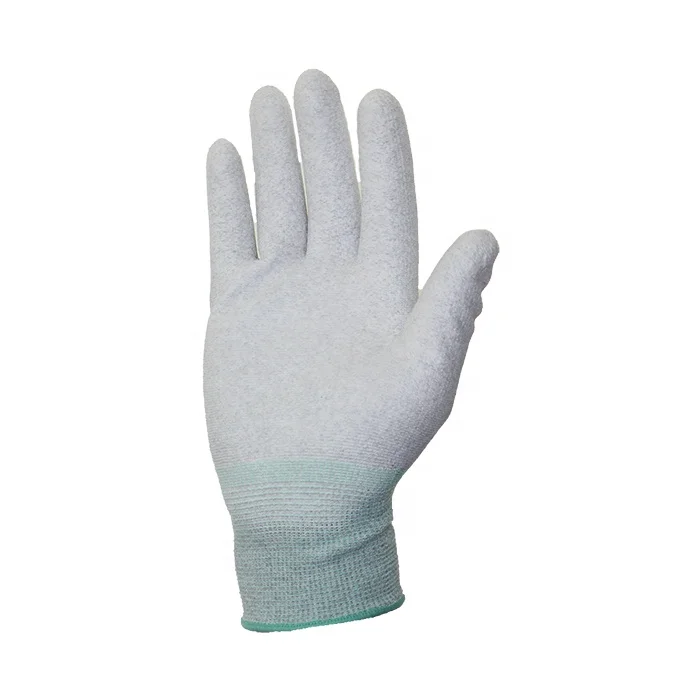 Washable Work Carbon Fiber Anti-static with PU Coated Anti ESD Gloves