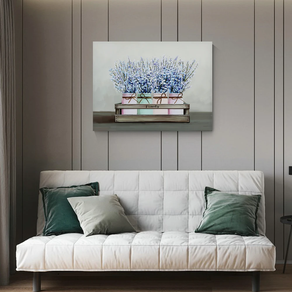 Hot sell hand made flower oil paintings art canvas