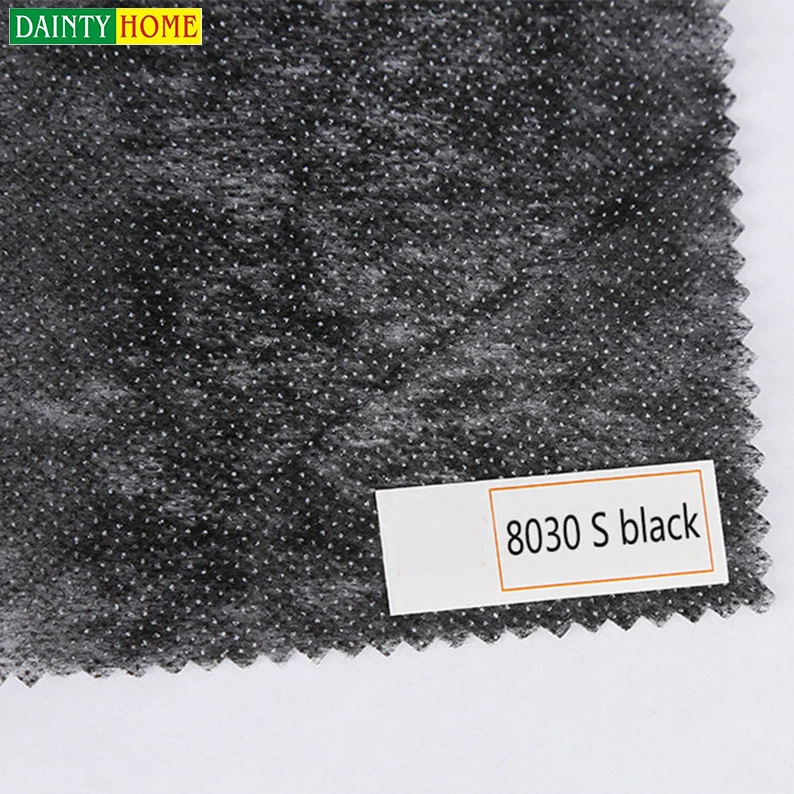 Black Interlining fabrics 30g double dots non-woven paper lining collar clothing width1.5m accessories