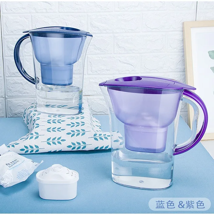 2.5L plastic water filter pitcher filtration jug replacement cartridge water filter jug with activated carbon filter