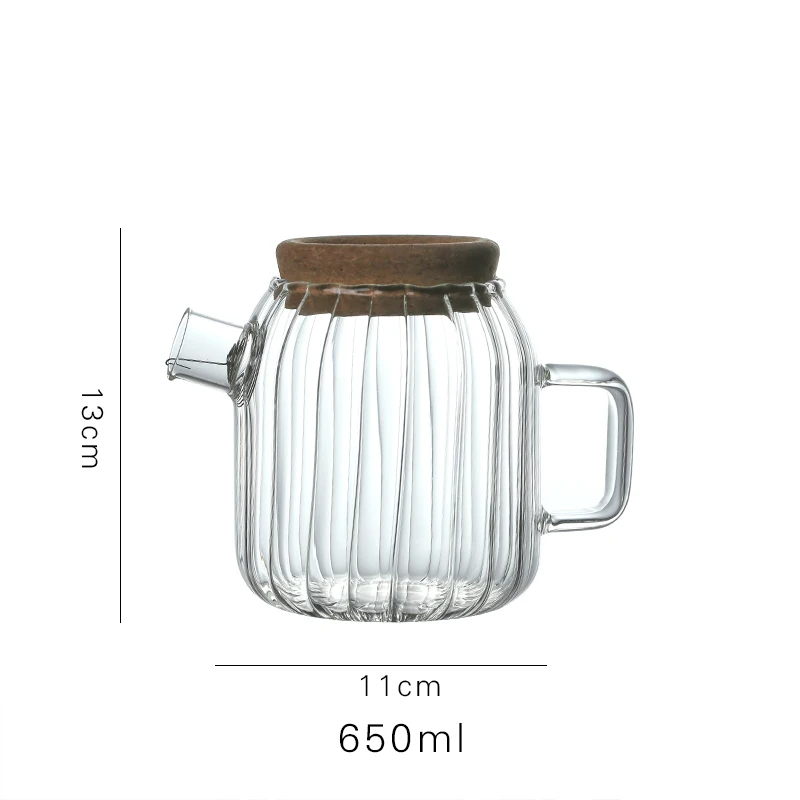 Кувшин для воды с деревянной крышкой домашний стеклянный кувшин