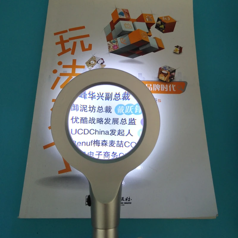 TH-8010 Zinc Alloy With Chrome Plating 8 LED Lights Reading Magnifying Glass Lens handheld magnifier