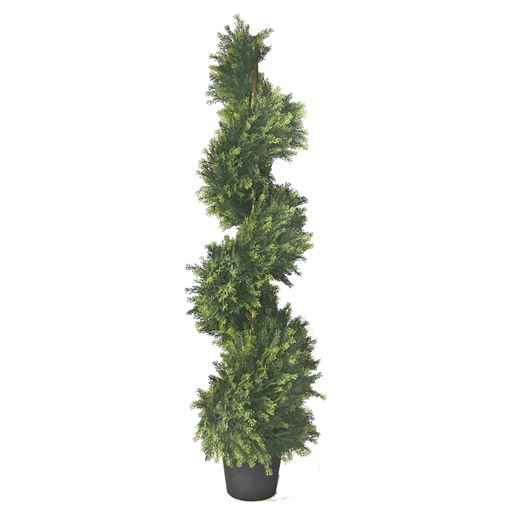 Uv Resistant Faux Cypress Topiary Spiral Boxwood Ball Pine Artificial Cedar Tree Outdoor