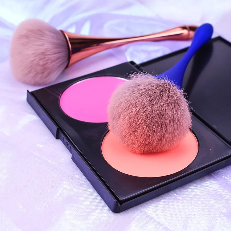 High Quality Red blue rose gold Single small waist plastic handle makeup Blush brush
