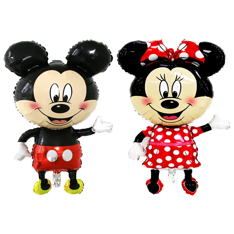 Mickey Minnie Mouse head Aluminum balloons Birthday Party decoration bowknot Classic Toys Mickey Minnie party supplies