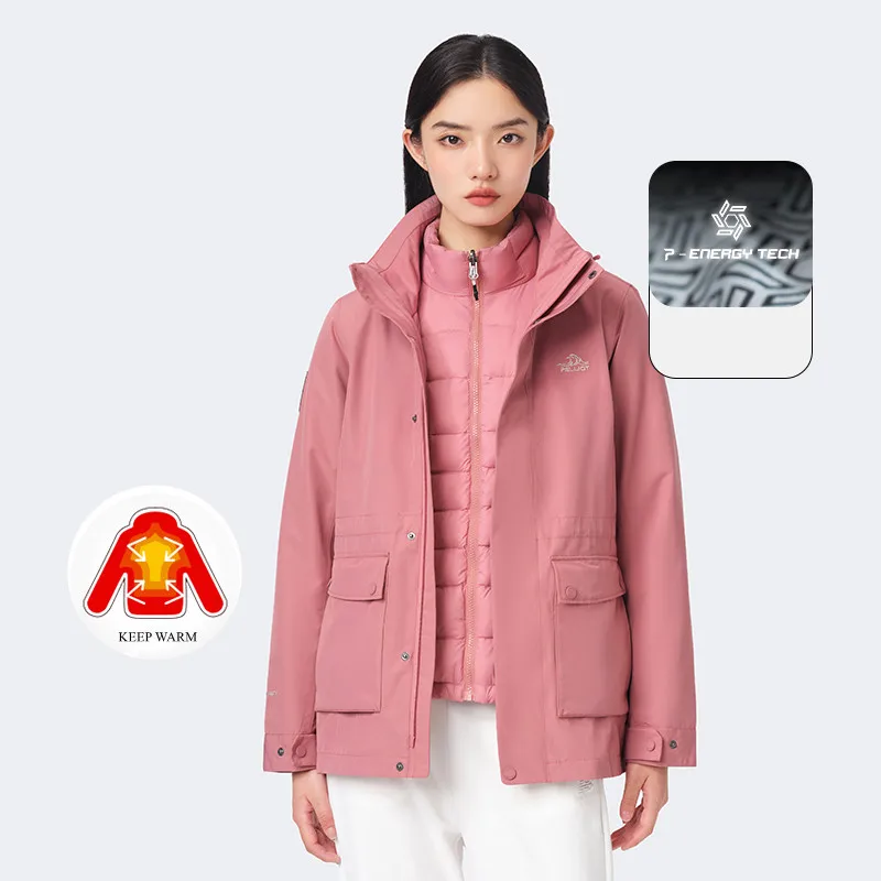 Pelliot Goose Down Waterproof Jacket 10000MM 2024 New Arrivals A/W 3 in 1 Mountain Outdoor Warm Down Jacket